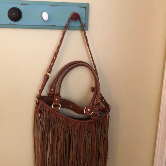 Steve Madden Brown & Gold Tassel Bag - Picture 6 of 8